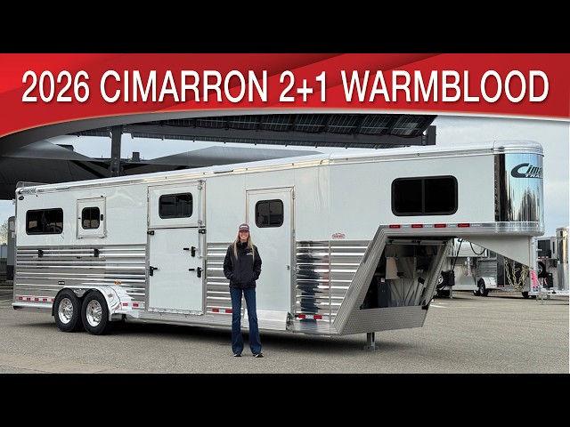Preview image of 2026 Cimarron 2+1 Warmblood Gooseneck Straight Load With Stall Area Cameras youtube video