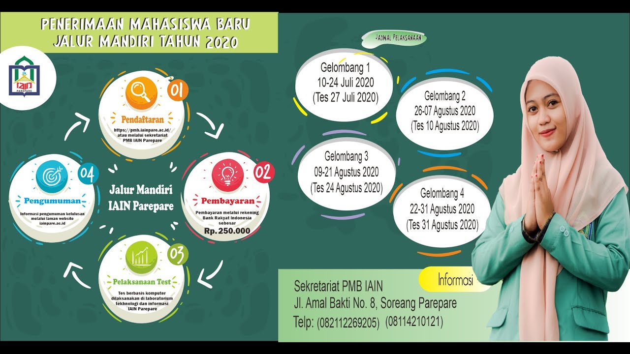Tutorial Pendaftaran dan Pembayaran Penerimaan Mahasiswa Baru Jalur Seleksi Mandiri IAIN Parepare