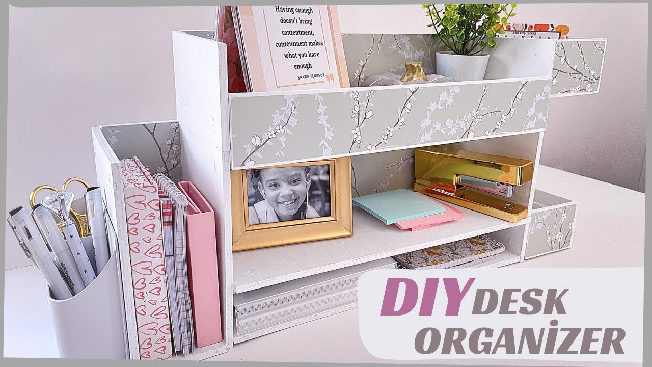 How to make a Desk Organizer using DOLLAR TREE Wall Shelves