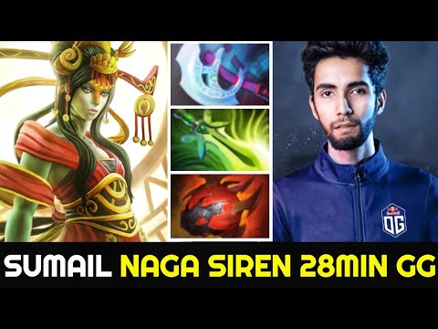 SUMAIL Naga Siren - 28min Fast Game Easy MMR 7.26 Dota 2