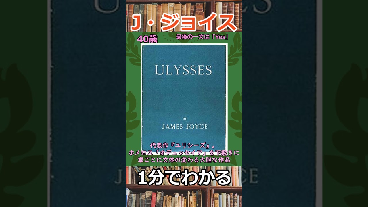 1分でわかるジェイムズ・ジョイスの生涯　#文学　#shorts