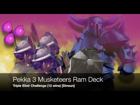 Pekka 3 Musketeers -  12 wins triple Elixir Challenge [Dinsun]
