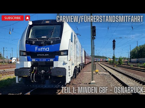 Führerstandsmitfahrt/Cabride BR 159 EuroDual | Minden Güterbahnhof - Wilhelmshaven Ölweiche | Teil 1