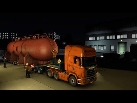 Scania R730 | Transporting Heat Exchanger (70t) from Dijon to Geneva | Logitech G29