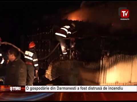 O gospodarie din Darmanesti a fost distrusa de incendiu