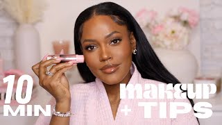 10 MINUTE EVERYDAY MAKEUP  + TIPS FOR A QUICK BEAUTY ROUTINE | MAKEUP FOR BEGINNERS