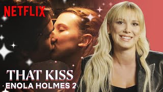 Millie Bobby Brown on Her Kissing Scene with Louis Partridge | Enola Holmes 2 | Netflix