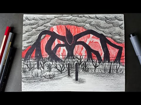 How to Draw THE UPSIDEDOWN - Stranger Things 4 | Step by Step