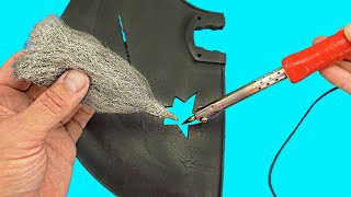 Plastic Welding Method with steel wool. Easy way to repair broken plastics
