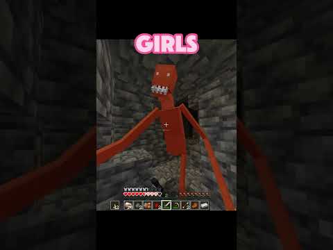 Boys VS Girls when they saw the Cave Dweller in MINECRAFT #shorts