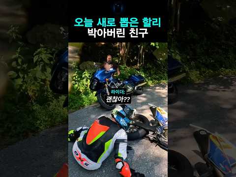 오늘 새로 뽑은 할리  박아버린 친구