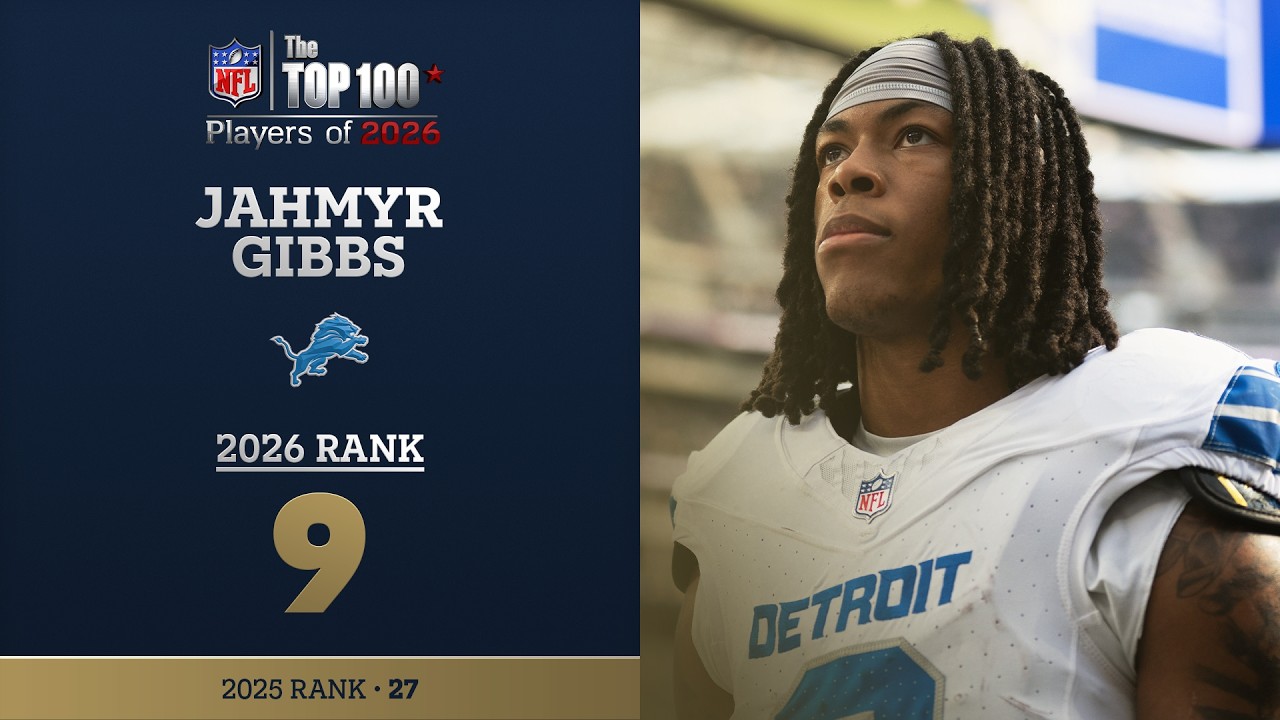 9: Jahmyr Gibbs (RB, Lions) | Top 100 Players of 2026