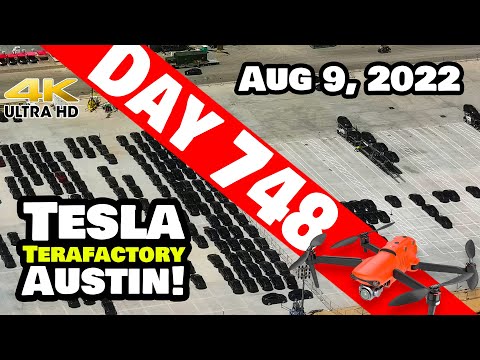 MODEL Ys ARE RAMPING AT GIGA TEXAS! - Tesla Gigafactory Austin 4K  Day 748 - 8/9/22 - Tesla Texas