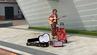 ...Baby One More Time (Britney Spears). Amazing cover by @Sadie Horler Brighton Beach Busking!