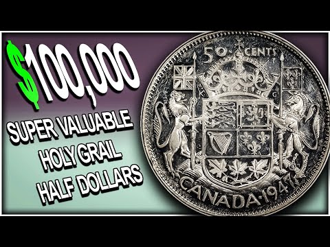 ULTRA RARE HOLY GRAIL 1947 CANADIAN HALF DOLLAR COINS!!