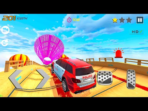 Police Car Stunts Mega Ramp Racing Simulator - Vertical Impossible Ramp Stunts - Gameplay Android