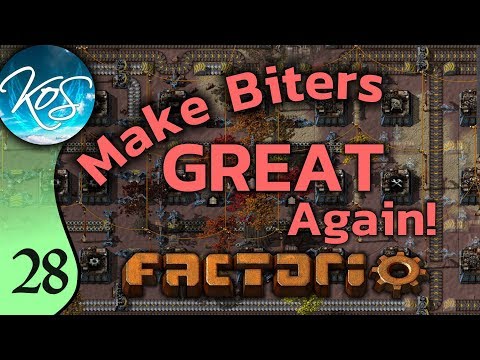 Factorio Ep 28: DRILL BOOST - Make Biters GREAT Again! - Mod, Let's Play, Gameplay