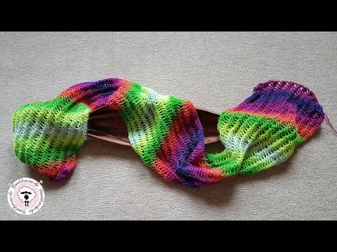 Knit a neon scarf / Halloween scarf knitting pattern / Woolhouse.de