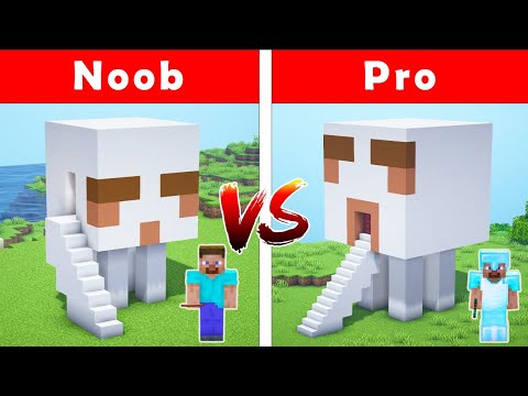 Minecraft REAL LIFE GHAST HOUSE BUILD CHALLENGE - NOOB vs PRO / Animation