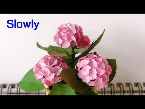ABC TV | How To Make Miniature Hydrangea Paper Flower With Shape Punch (Slowly) - Craft Tutorial