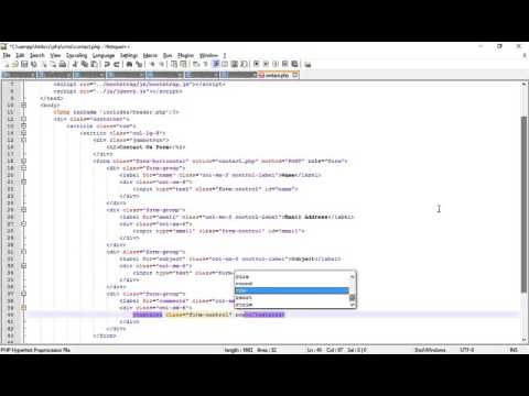 PHP With Bootstrap3 Tutorial | How to Creating Contact Us Form Part 98