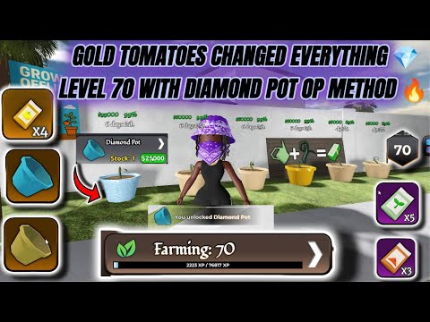 🌾 Level 70 Farming in BlockSpin! 💎 Diamond Pot + Gold Tomatoes = OP 💰