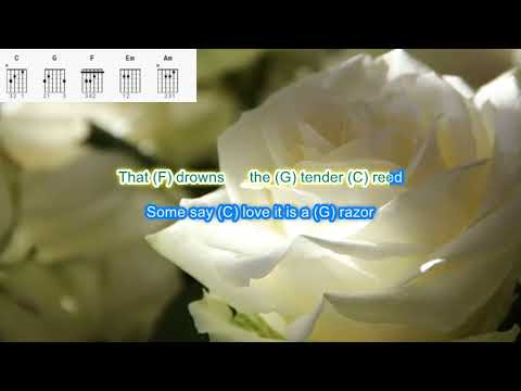 The Rose by Bette Midler play along with scrolling guitar chords and lyrics