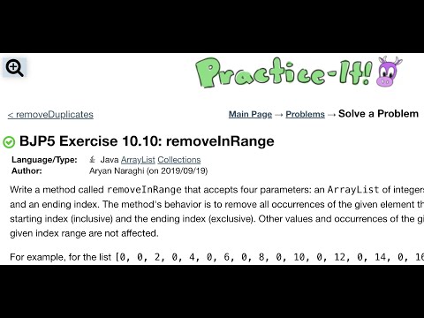 Java Practice It Exercise 10 10 Removeinrange Arraylist Collections Array List