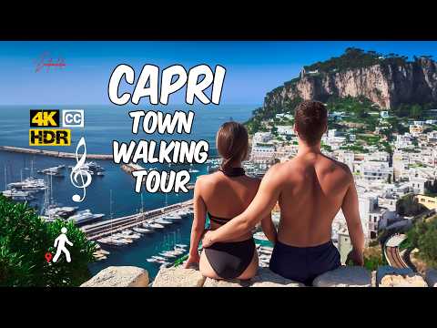 Capri Italy 🇮🇹 Day To Night Walking Tour Guide 4K HDR: Captions & Music