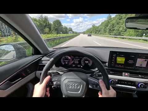 Audi A4 (2022) Avant Quattro 40 TDI on German Autobahn ( German Highway )