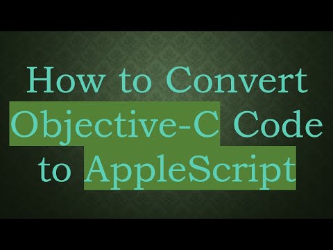 How to Convert Objective-C Code to AppleScript