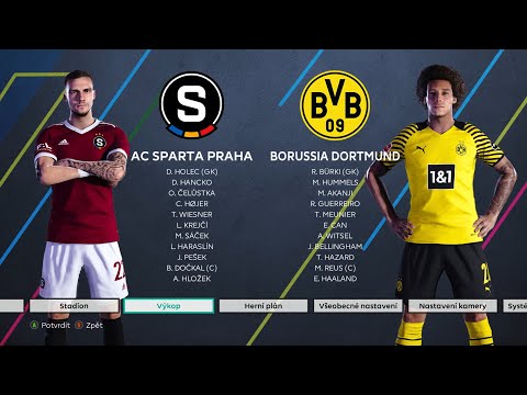 PES 2021 - (PeCho Patch 21/22) - AC Sparta Praha vs Borussia Dortmund (obtížnost Superstar)