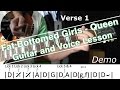 Queen - Fat Bottomed Girls, Guitar Lesson, Tutorial, Riffs & Licks and Isolated Voices & backing