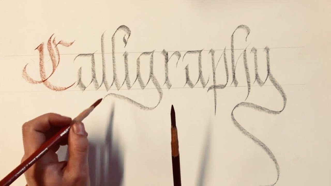 Preparing a charcoal pencil for calligraphy