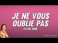 Céline Dion Je Ne Vous Oublie Pas Paroles