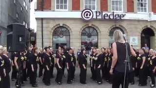 Northants Rock Choir - Rather Be -Armed Forces Day, Northampton Market Square - 27.6.15