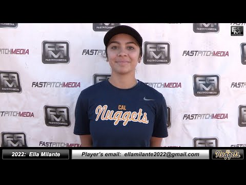 2022 Ella Milante Committed Chapman University Athletic Catcher Softball Skills Video - Cal Nuggets