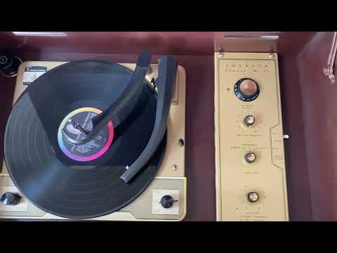 Vintage Emerson Stereo Console Tube Record Player 50s 60s Restored