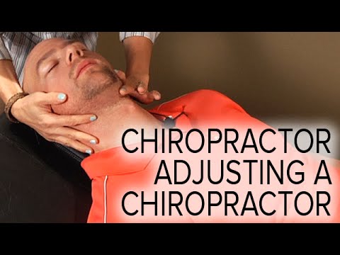 Chiropractic Spinal and Neck Adjustment on a Chiropractor (Female Doctor, Male Patient)