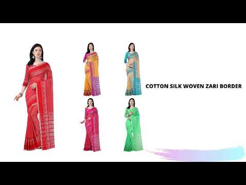 Yellow colour cotton silk woven zari border saree with unsti...