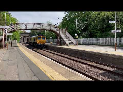 GBRF Class 66 66788 Locomotion 15 flat out through Stamford on 4M26 Felixtowe Hams Hall Freightliner