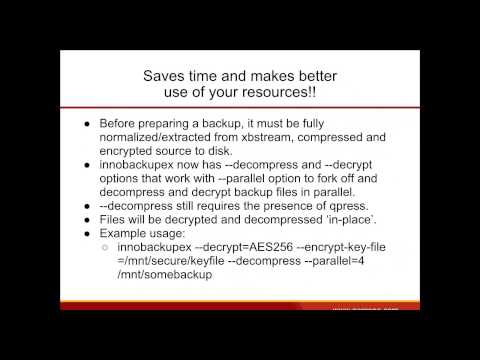 Percona XtraBackup 2.1:  MySQL Backup Efficiency, Reliability, and Security