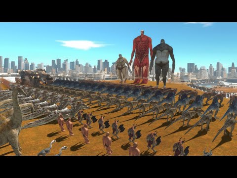 Colossal Titan +Armored Titan +  Titan Beast vs All Units Animal Revolt Battle Simulator