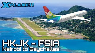 X PLANE 11 B737-800 AIR SEYCHELLES | NAIROBI TO SEYCHELLES || NO AUTO PILOT ||