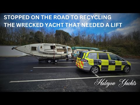 Stopped on the road to recycling - the wrecked yacht that needed a lift