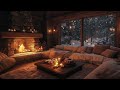 Warm Fireplace Soft Piano Relaxing Holiday Ambience With Snowfall