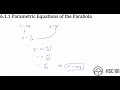 6 1 1 Parametric Equations Of The Parabola