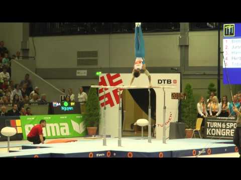 Gerätefinale Barren deutsche Meisterschaften im Turnen 2015 in Gießen