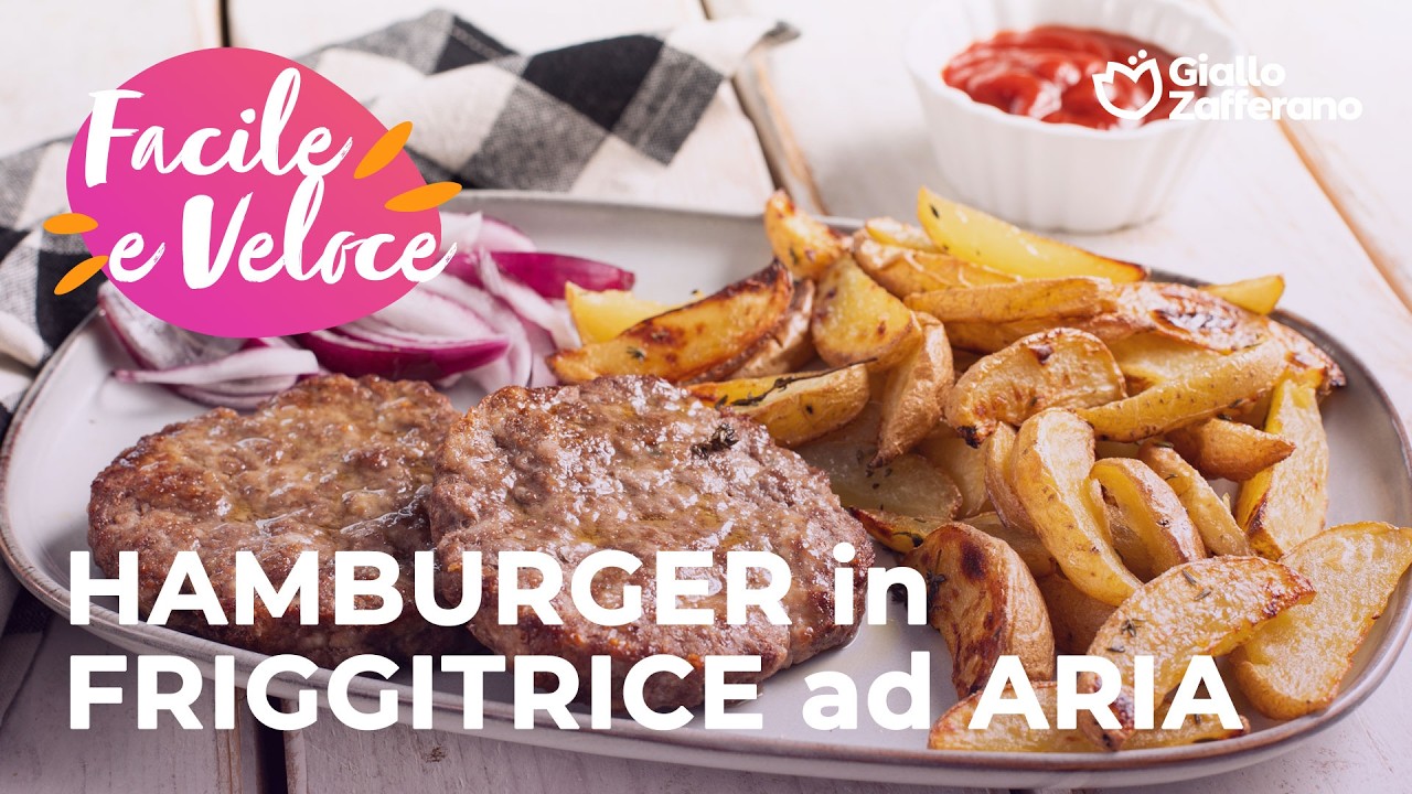HAMBURGER in FRIGGITRICE ad ARIA: semplice, veloce e super saporito 😍