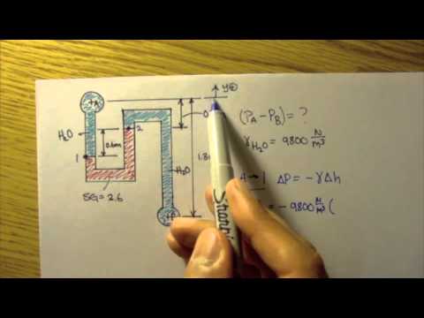 Static Pressure: Example 3: Part 1 [Fluid Mechanics #11]